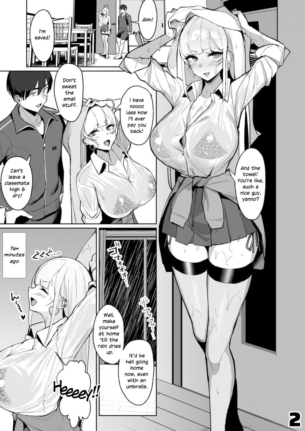 Hentai Manga Comic-Waiting Out the Rain Balls Deep in a Sexy High School Gyaru-Read-2